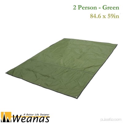WEANAS 3-4 Person Outdoor Thickened Oxford Fabric Camping Shelter Tent Tarp Canopy Cover Tent GroundsheetBlanket Mat (Green 3-4 Person)